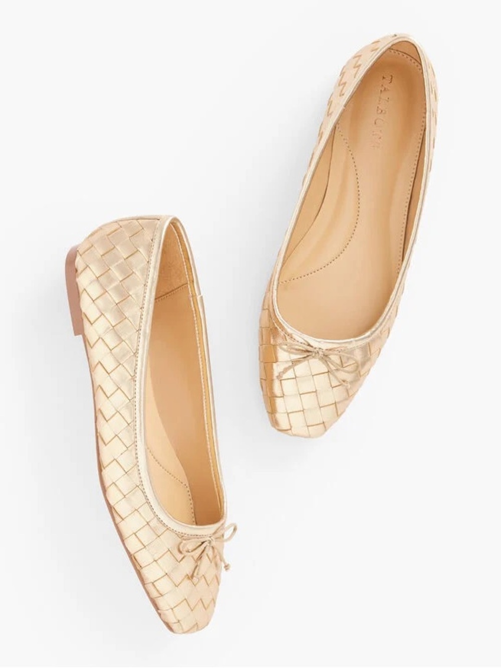 Talbots Tinsley Woven Metallic Ballet Flats - Gold Size 9.5